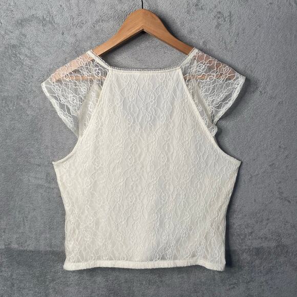 Y2k Babydoll Top 3X Lace Cap‎ Sleeve Cottage Fairy Feminine Romantic Coquette - Picture 2 of 11